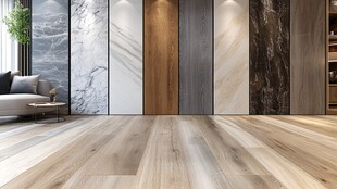 现代客厅多样材质墙面地板