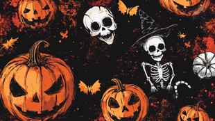 万圣节主题装饰插画图案