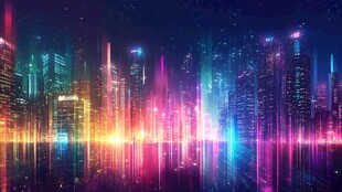 梦幻霓虹都市夜景