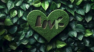 绿叶爱心 爱的自然表达