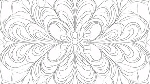 精美对称花卉线条图案