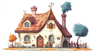 童话风小木屋的温馨景致