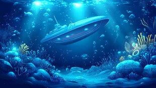 深海中的神秘科幻潜水艇