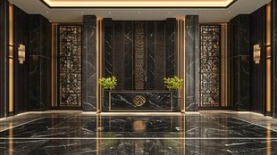 豪华大气的酒店大堂空间