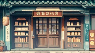 古风传统书店外观