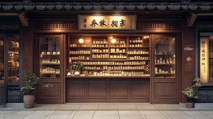 中式古风茶叶店雅致外观