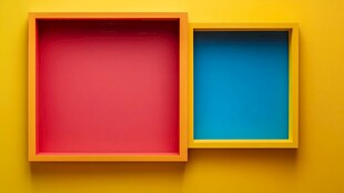 双色框架置亮黄色背景