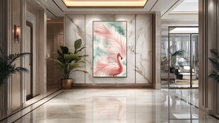 优雅玄关 火烈鸟艺术画装饰