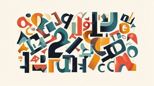 多彩字母艺术组合画面