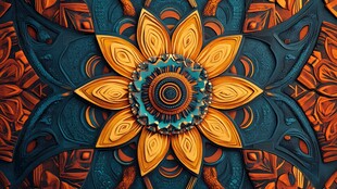 绚丽曼陀罗花纹艺术图案