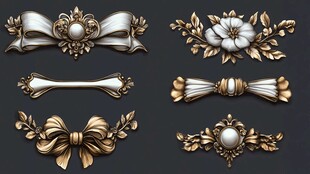 欧式奢华金属装饰元素集合