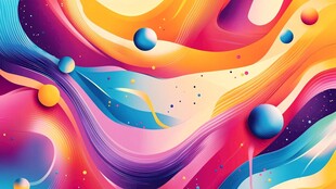 梦幻流体色彩抽象艺术画面