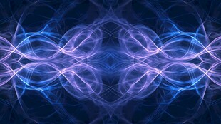 梦幻炫光对称图案背景