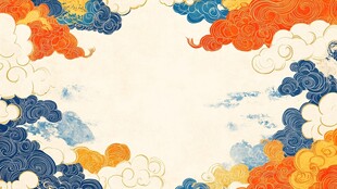 中式云纹边框背景图