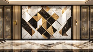 奢华几何图案大理石背景墙