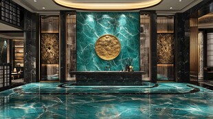 奢华中式大堂接待区设计