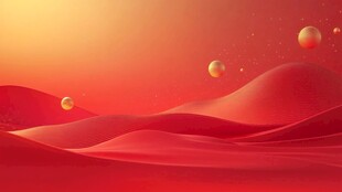 红色星球沙漠奇幻景象