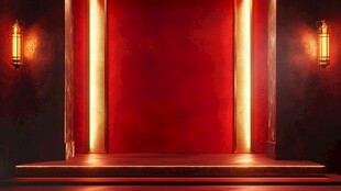 红色舞台场景灯光营造氛围