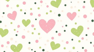 爱心波点可爱无缝图案