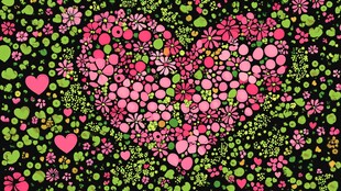 爱心花卉图案背景图