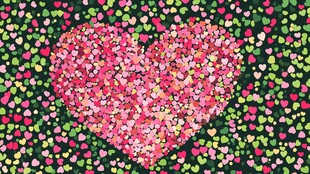 爱心形多彩心形图案背景