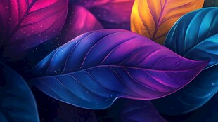 梦幻炫彩叶片背景图