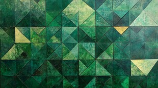 绿色几何拼接抽象图案