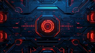 科技感红蓝霓虹未来风背景