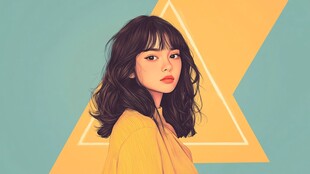 时尚卷发女孩的魅力瞬间