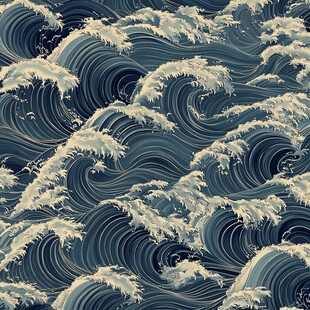 日式海浪图案 经典海洋风