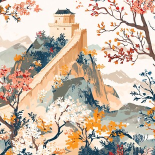 春日长城风光图