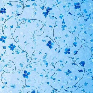 蓝底花卉图案精美壁纸