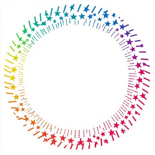 彩色星星环形图案设计