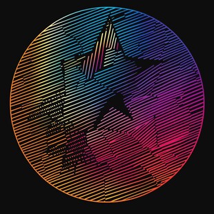 炫彩线条圆形星形图案设计