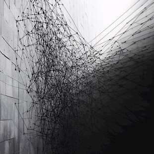 带刺铁丝网缠绕的墙面