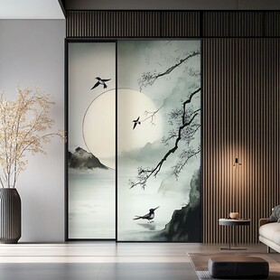 中式山水意境移门装饰画