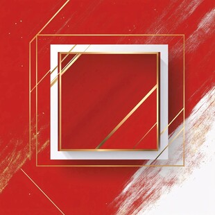 红色金边方形创意背景图