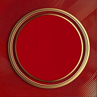 红色金边圆形背景图案