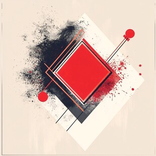 抽象几何墨韵艺术图形