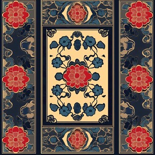 中式古典花卉纹样装饰图案