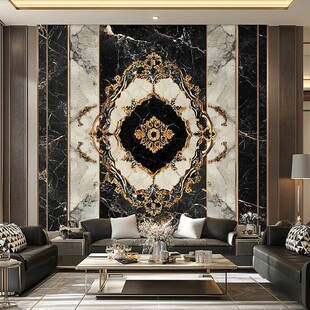 奢华大理石花纹客厅背景墙