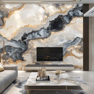 奢华大理石电视背景墙设计