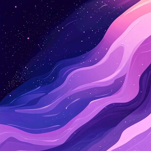 梦幻星空下的流动色彩