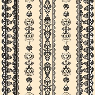 复古黑白花卉条纹图案