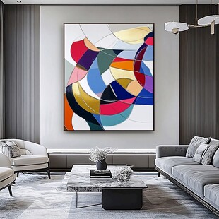 现代客厅的抽象艺术挂画