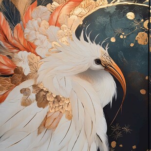 华丽白鸟的奇幻艺术图景