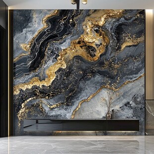 奢华黑金大理石背景墙