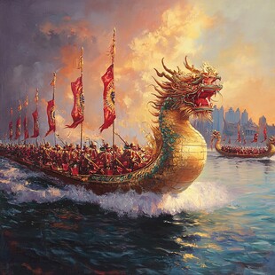 龙舟竞渡气势如虹
