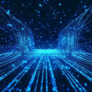 梦幻蓝色科技光线空间