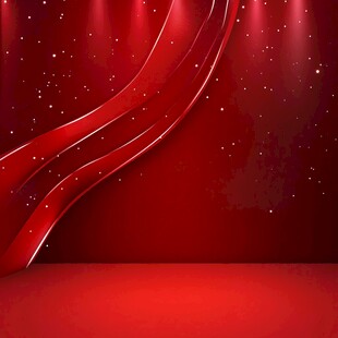 红色舞台幕布梦幻背景图